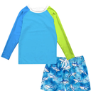 Boys Long Sleeve Rash Guard Swimsuit Kids 2-Pieces Bathing Suits Set, Size 6 Y