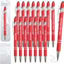 60 Piece Inspirational Pens Kit with Stylus Tip & Sayings  30 Motivational Pen + 30 Individual Bags  Uplifting Quote & Positive Ideas  For Teachers, Office, School, Meetings, Team (Christmas Red)