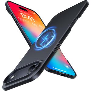 TORRAS Magnetic Slim Fit for iPhone Air Case 6.5 inch, UltraThin, Compatible with MagSafe, Lightweight Matte AntiScratch Hard PC Cover Phone Case for iPhone 17 Air 2025 OriginFit, Black