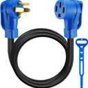 Kanayu 6ft 50 Amp RV/EV Extension Cord Compatible with NEMA 14-50P to 14-50R ETL List 4 Prong Flexible Heavy Duty STW Outdoor Waterproof Power Cord with Grip Handle for RV EV Camper