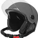 Motorcycle Helmet for Adults Half Helmet with Windproof Mask for Cruiser , Road Bikes, Electric Bikes, Scooter Cool Helmet for Men and Women,DOT Approved (Large, GRAY)