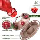 Kingsyard 24 Oz Glass Hummingbird Feeder for Outdoors, Red