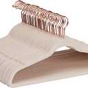 Amazon Basics Space Saving Slim Velvet Non-Slip Suit Clothes Hangers, Sturdy Construction, Closet Organizer, Pack of 50, Blush Pink/Rose Gold