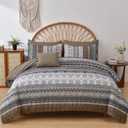 Cottolester Brown Comforter Set Queen Size,Boho Fall Bed in a Bag 8 Pieces,Paisley Soft Microfiber Bedding Comforter Set