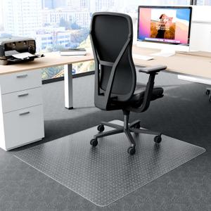 Large Office Chair Mat for Carpeted Floors, 45" x 53" Low Pile Carpet Protector for Desk Chair, Easy Glide Transparent Plastic Floor Mat for Rolling Chairs (Rectangle)