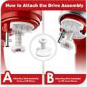 Ice Cream Maker Attachment for KitchenAid, Fits KitchenAid 4.5/5QT & 6QT Mixers, Frozen Ice Cream & Sorbet Gelato Maker, 2 Quart, White