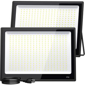 XXBSAZ LED Flood Light Outdoor, High Power Commercial Work Light, IP66 Waterproof Daylight Super Bright Security Stadium Lights for Parking Lots, Warehouses,Tennis (300 Watts)