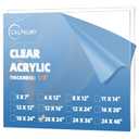 CALPALMY (2 Pack) 1/8" Thick Clear Acrylic Sheets - 20" x 24" Pre-Cut Plexiglass Sheets for Craft Projects, Signs, Display Cases, Sneeze Guard and More - Cut with Engraver, Power Saw or Hand Tools