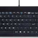 Perixx PERIBOARD-220H, Wired Compact USB Keyboard with 2 Hubs - Build-in Numeric Keypad - Black - US English