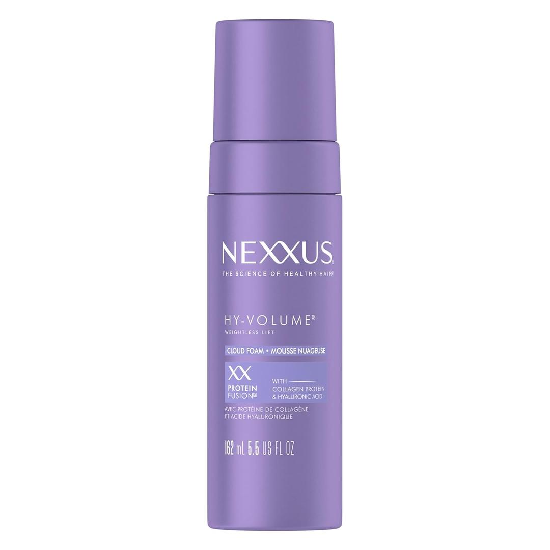 Nexxus Hy-Volume Weightless Lift Cloud Foam Treatment for Flat & Limp Hair, 48 Hours Volume, ProteinFusion with Collagen & Hyaluronic Acid, 5.5 fl oz