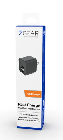 Zgear Dual Port 12W USB Fast Charger