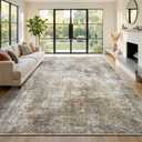 8x10 Area Rugs for Living Room Washable Rug Modern Abstract Large Soft Non Slip Stain Resistant Carpet for Bedroom Dining Room Home Office Beige Brown