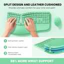 MEETION Ergonomic Keyboard and Mouse, Ergo Wireless Keyboard with Vertical Mouse, Split Curved Keyboard with Wrist Rest, Full Size Natural Typing, Windows/Mac/Computer/Laptop, Green