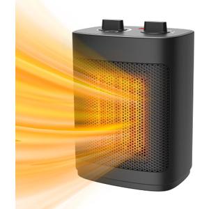 Small Space Heater, 1500W Portable Heaters for Indoor Use with Thermostat, PTC Ceramic Desk Heater for Office, Fan Only Electric Heater for Room Home Bedroom