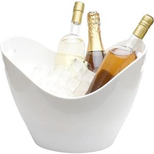 Insulated Ice Bucket for Parties 8L, Large Champagne Bucket for Cocktail Bar, Acrylic Ice Tub White