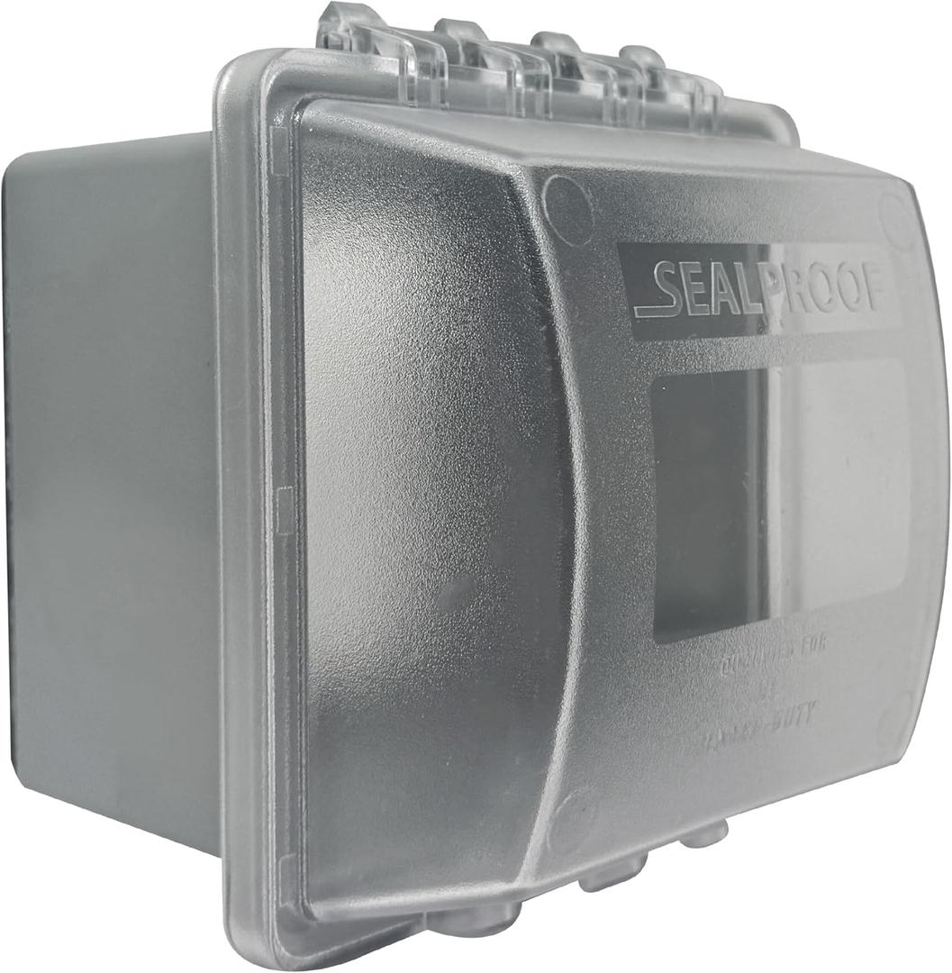 Sealproof 2-Gang Extra Deep in Use Outdoor Outlet Cover | Weatherproof, Lockable, UL Extra Duty Compliant, 45-in1 Configurations