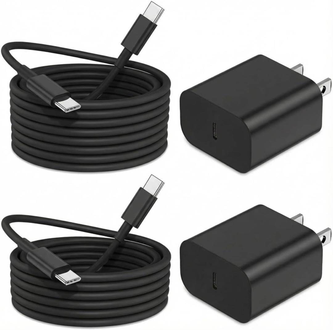 iPhone 17 16 15 Charger Fast Charging 6FT+10FT Cable, 20W USB C Charger, USBC Wall Charger for i Phone 17 Air 16 16e/16 Pro/16 Pro Max/15/15 Plus/15 Pro/15 Pro Max,i Phone iPad Pro/Mini (Black)