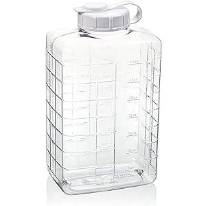 Arrow Home Products 2 Qt Bottle w/Cap for Cold Drinks - Clear View Plastic Refrigerator Bottle w/Easy-Pour Spout & Graduated Markings - Made in USA, BPA Free - Ideal for Water, Iced Tea, Juice