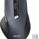 acer Wireless Mouse for Laptop, 2.4GHz Computer Mouse 3 Adjustable DPI Office Cordless USB Mice with USBA Receiver, 6 Buttons, 1600 DPI, Medium to Large Sized Hands Compatible with PC, Laptop, Desktop (Black)