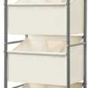 180L 4-Tier Rolling Laundry Hamper with Easy Access Removable Bag, Vertical Laundry Sorter Cart with Wheels & Brakes for Small Spaces, Dorm, Bedroom, Bathroom, Laundry Room, Beige