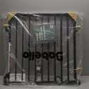 Babelio 31.5-55" No Bottom Bar Baby Gate Extra Wide, 2-in-1 Auto Close Dog Gate for The House, Stairs and Doorways, with Large Walk Thru Door, Black