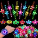 48PCS LED Light Up Fidget Spinner Bracelets Glow Party Favors Bulk for Kids 4-8 8-12 Easter Egg Fillers Goodie Treat Bag Stuffers Treasure Box Toys Carnival Prizes Birthday Return Gifts for Boys Girls