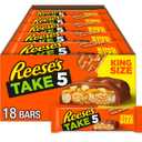 REESE'S TAKE 5 Pretzel, Peanut and Chocolate King Size, Candy Bars, 2.25 oz (18 Count) BBD: 08/2025