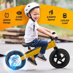 Electric Bike for Kids, Electric Balance Bike for Ages 3-8 Years Old,Kid Electric Motorcycle with 2 Speed Modes,Push-Button Brakes,12 Inch Dirt Off-Road Tire and Adjustable Seat