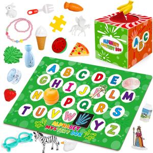 Kasfalci Alphabet Mystery Box for Kids,26 PCS ABC Learning Toys,Letters Sorting Matching Games for Toddlers,Letter Sounds,Speech Therapy Fine Motor Toys for Preschool Kindergarten Classroom
