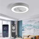HANNAHONG Ceiling Fan with Remote Control, Downdraft Design for Indoor Spaces, Quitely Running for Bedroom and kits sleeping (Grey)