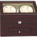 JQUEEN Automatic Wood Watch Winder Display Box 4+9 Storages