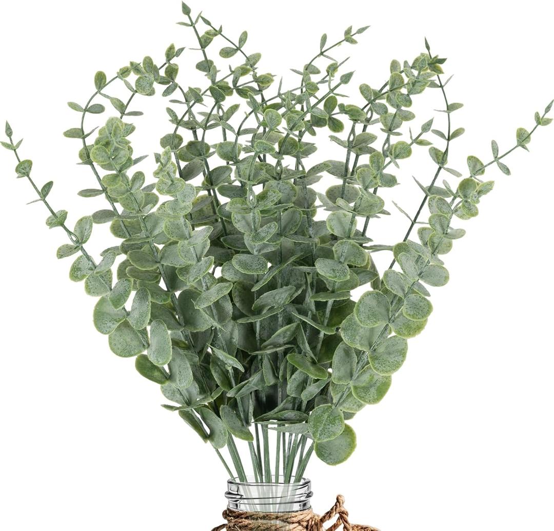 20pcs Eucalyptus Stems Artificial Eucalyptus Leaves Stems Artificial Fake Flowers for Home Office Flowers Bouquet Centerpiece Wedding Decoration Christmas Decor 2026