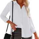 siliteelon Womens Button Down Shirts Dress Shirts Long Sleeve Wrinkle Free Collared Work Office Solid Blouses Tops (4X-Large)