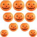 Kesoto Halloween Jack-O-Lantern Paper Lanterns Halloween Pumpkin Hanging Paper Lantern for Home Outdoor Decoration, Multi-Sized, Pack of 10