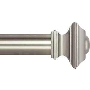 Ivilon Drapery Treatment Window Curtain Rod - Square Design 1 1/8 Rod. 72 to 144 Inch. Satin Nickel