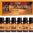 SALUBRITO Fall Fragrance Oils Set, Autumn Essential Oil for Diffuser, Candle Making, Aromatherapy Oils Gift - Cinnamon, Pumpkin Spice, Vanilla, Snickerdoodle, Spiced Cider, Nutmeg, 6x10ml, Expiry: 05/15/2028
