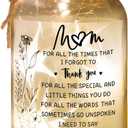 KUCHEY Christmas Gifts for Mom, Mason Jar Night Lights, Mothers Day Birthday Gifts for Mom from Daughter Son, Home Decorations Night