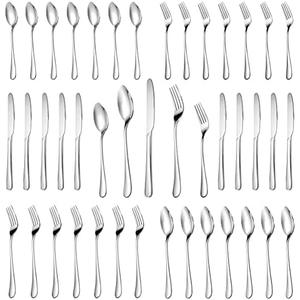MUTNITT Only 21 Pcs Silverware Set Service for 6,Premium Stainless Steel Flatware Set,Mirror Polished Cutlery Utensil Sets,Durable Kitchen Eating Tableware Sets,Include Fork Knife Spoon,Dishwasher Safe