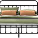 Kujielan Metal Bed Frame - Structurally Stable Heavy Duty Steel Slat Supported Full Bed Frames,No Box Spring Needed for Easy Removal and Transport. Full Size