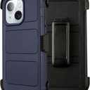 for iPhone 13 Belt Clip Case Holster,for iPhone 13 Case with Stand,for iPhone13 Defender Case Anti-Drop,2 Layers of Sturdy for iPhoneCase 13,for Protective iPhone13Case Defender Belt Blue