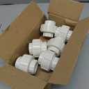 6 x 6Pcs 3/4Inch Female Threaded PVC Union Coupling Pipe Fitting (F x F) 3/4'' PVC FNPT Female Union Coupling Adapter for Sprinkler Pipe, Irrigation, Plumbing, Schedule 40, EPDM O-Ring