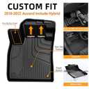 All Weather Floor Mats and Cargo Liner Fit for 2018-2022 Honda Accord Sedan, Custom Fit Floor Liners and Cargo Mat for Accord (Include Hybrid),1st 2nd Row Car Mats & Trunk Mat Full Set,Black