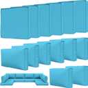 14 Pcs Outdoor Patio Cushion Covers, Replaceable Waterproof Furniture Covers, Outdoor Non-Slip Covers with Zippers, Couch 3 Sizes, Covers Only, Lake Blue
