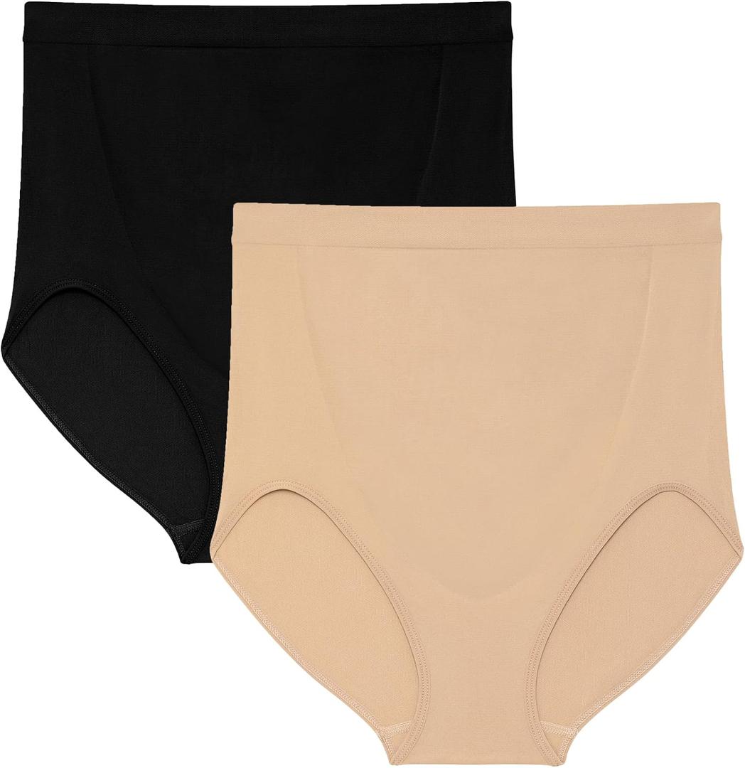 Motherhood Maternity Womens Over-the-Bump Maternity Panty, 2-Pack| Maternity Underwear, Pregnancy Must Haves, Pregnancy Panties, Full Coverage, Seamless, Shapewear Large