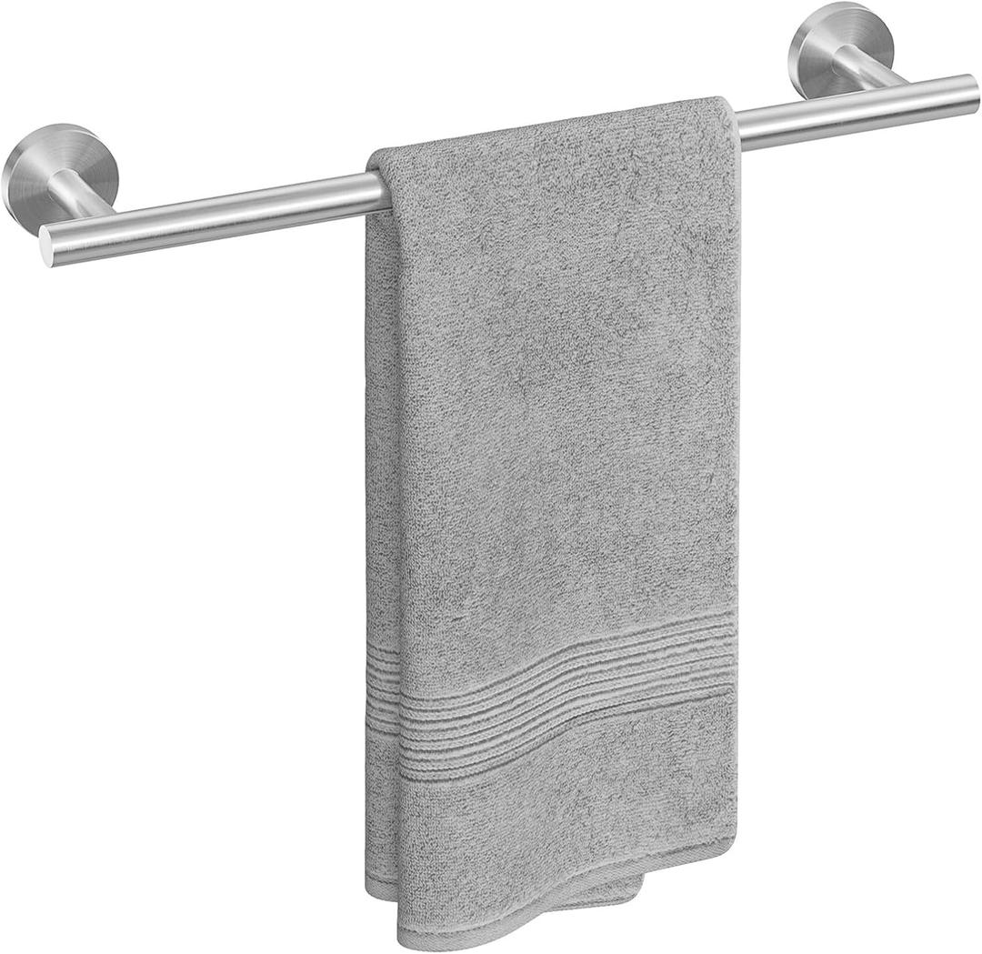 USHOWER Brushed Nickel Towel Bar, 18-Inch Towel Rack for Bathroom Wall Mounted, Thicken SUS304 Stainless Steel Towel Rod Modern Home Decor (Total Length 20-Inch)