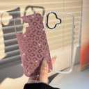 NITITOP Compatible with iPhone 17 Case Cute Cool Glitter Leopard Print Cheetah Sparkle Bling for Girl Women Plating Camera Edge Shockproof Protective Cover - Pink