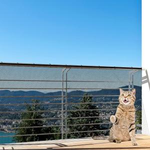 Shappy Balcony Net for Pets 16.5 ft x 2.5 ft Anti Fall Cat Dogs Netting Balcony Mesh Fence Net Screen Protection Crib Mesh for Pets Patios Stairway Clear Stair Banister Guard Apartment(Black)