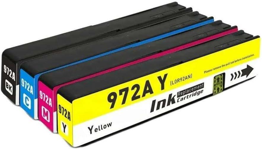Remanufactured Ink Cartridge Replacement for HP 972A 972X for PageWide Pro MFP 577dw 477dw 577z 477dn 452dw 452dn 377dw P57750dw 552dw Printer (Black Cyan Magenta Yellow, 4-Pack)