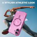 ZIYE Magnetic Case Made for iPhone 16 6.1 Inch [Compatible with MagSafe] Full Camera Lens Protection, Clear Luxury Phone Cover Soft TPU Bumper Drop Protective Case for iPhone 16 Women Men, Hot Pink