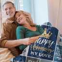 Gifts for Wife Blanket for Men Women Wife Her Couple,Blue Romantic Marriage Gifts for Her Throw Blanket,Happy Anniversary to My Wife from Husband, Valentines Gift Idea 50"x 60"